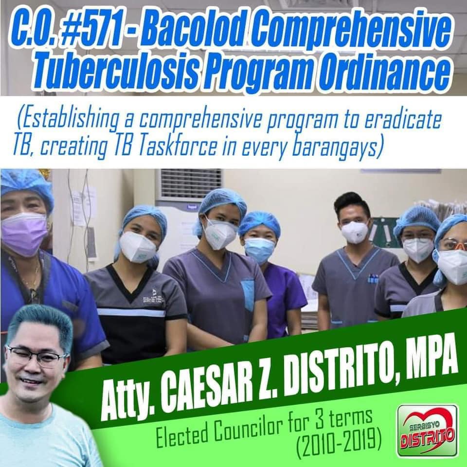 C.O. #571 – Bacolod Comprehensive Tuberculosis Program Ordinance Passed by Atty. Caesar Distrito