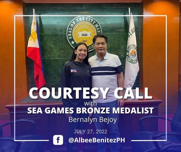 Courtesy call with SEA Games Bronze Medalist Bernalyn Bejoy – Mayor Albee Benitez