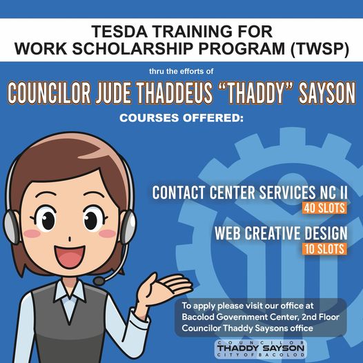 Kaupod ni COUNCILOR THADDY SAYSON kag Technical Education and Skills Development Authority (TESDA)