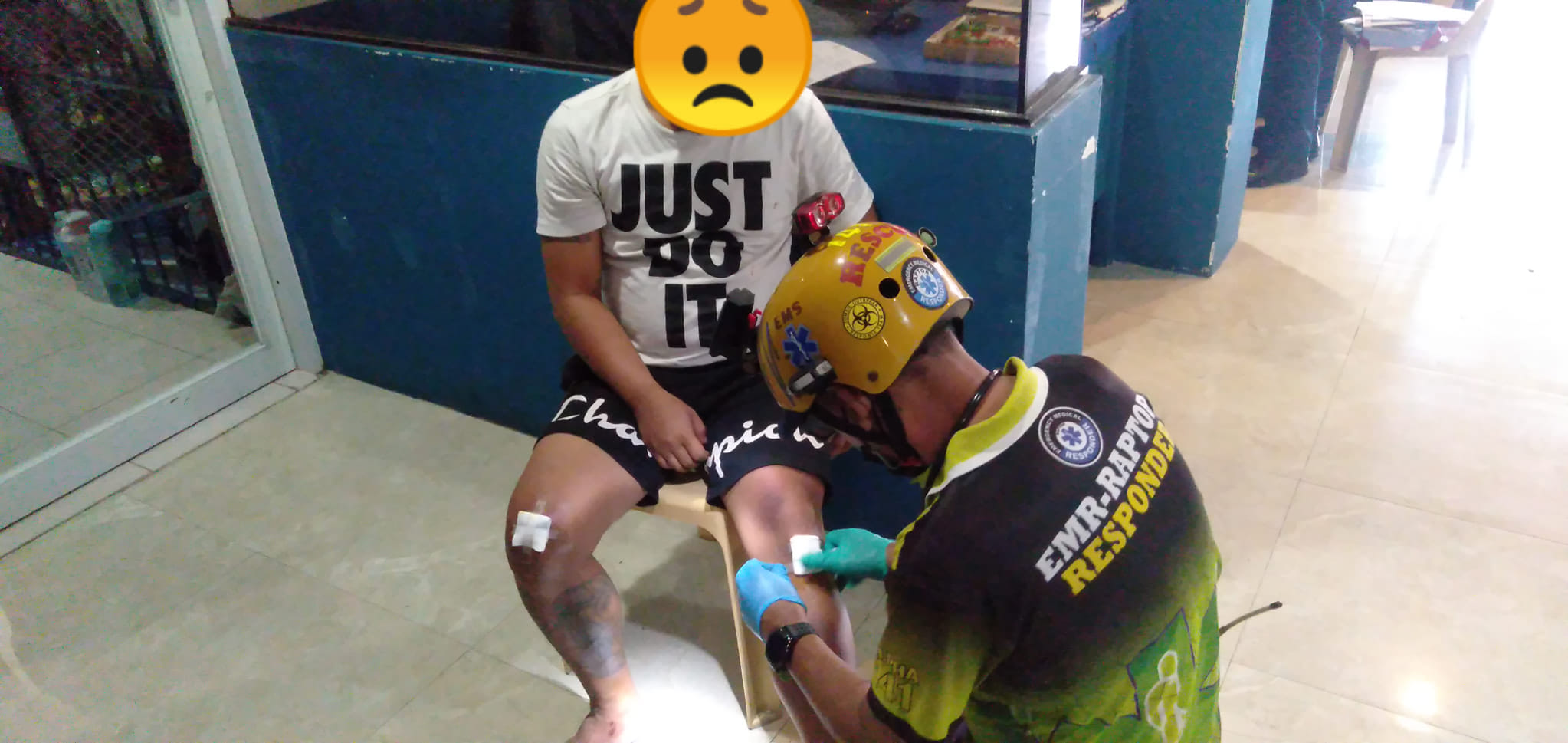 EMR Raptor volunteer first aid at Police Station 2 Brgy 4 – Mario Eleno Canoy Jr.